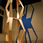 Pillar by Day. 2010. sawhorses, wood glue, bolts, wood putty, painter's tape